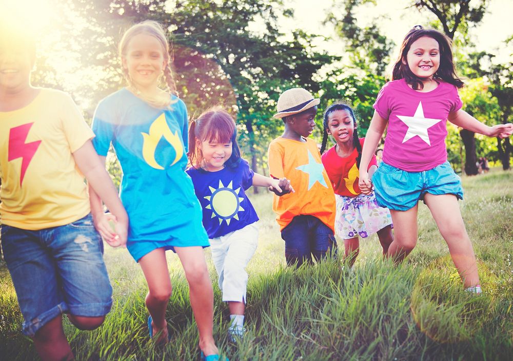 Diversity Children Friendship Happiness Playful Concept