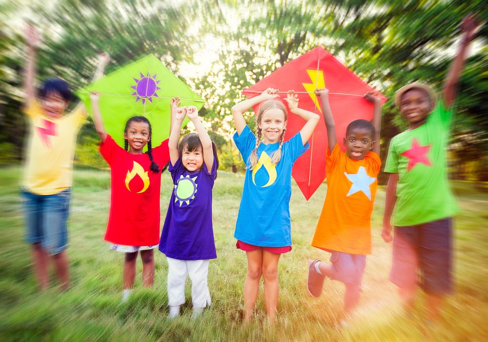 Playing Playful Superheroes Summer Group Kids Concept