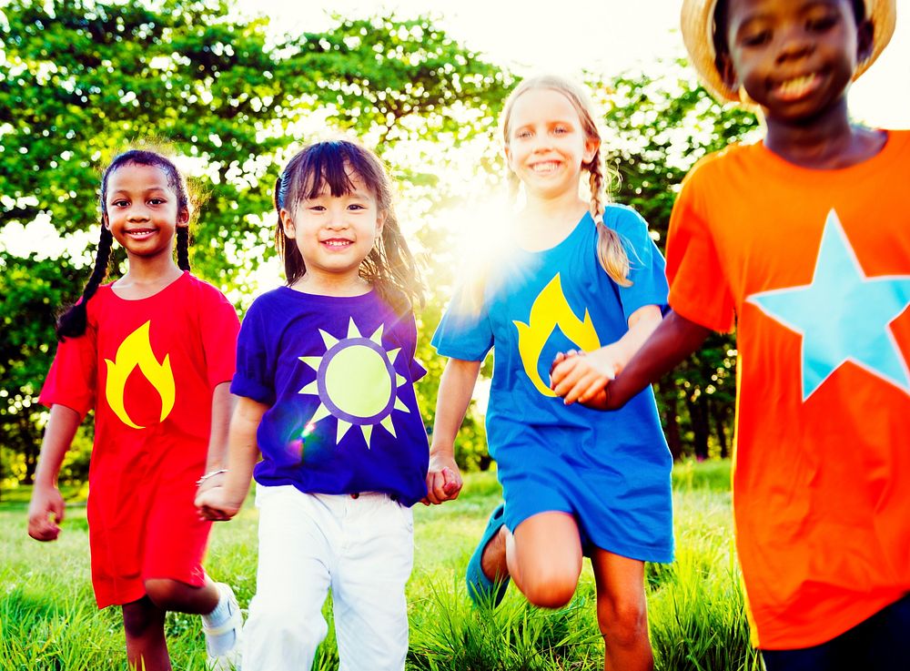 Variation Children Kids Friendship Cheerful Concept