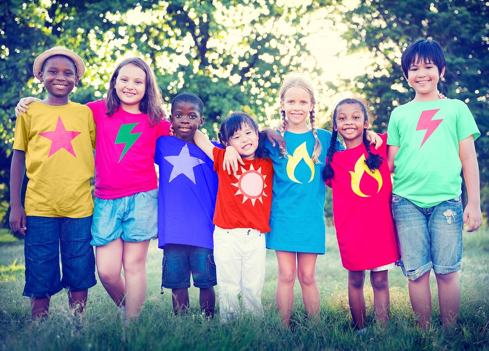 Children Friendship Bonding Happiness Outdoors Concept