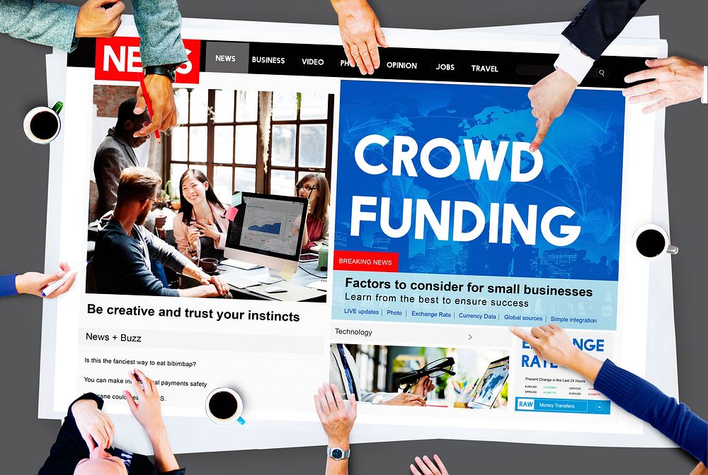 Crowd Funding Imvestment Funding Financial Concept