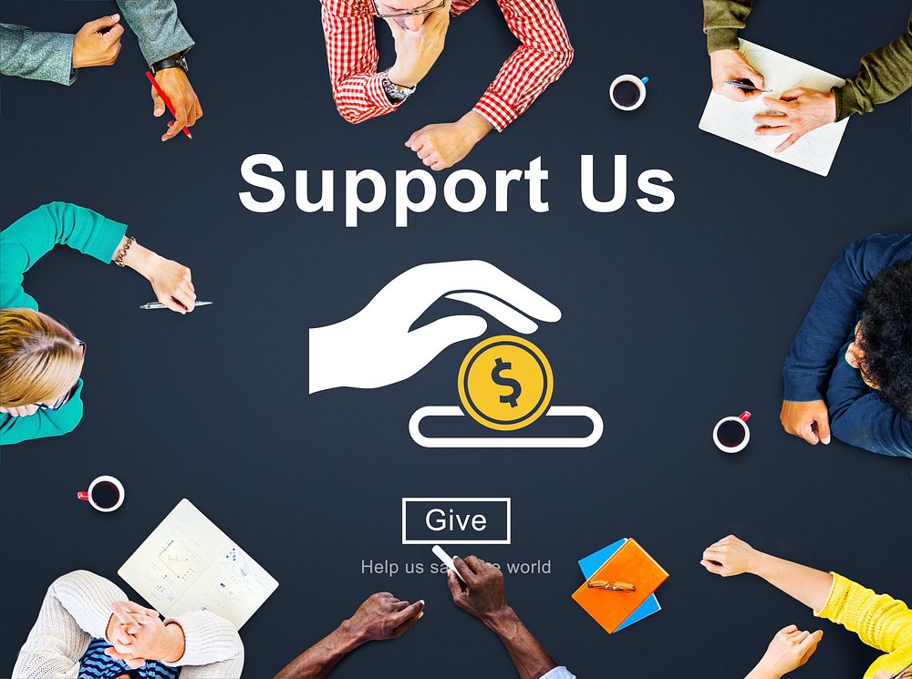Support us Money Volunteer Donations Concept