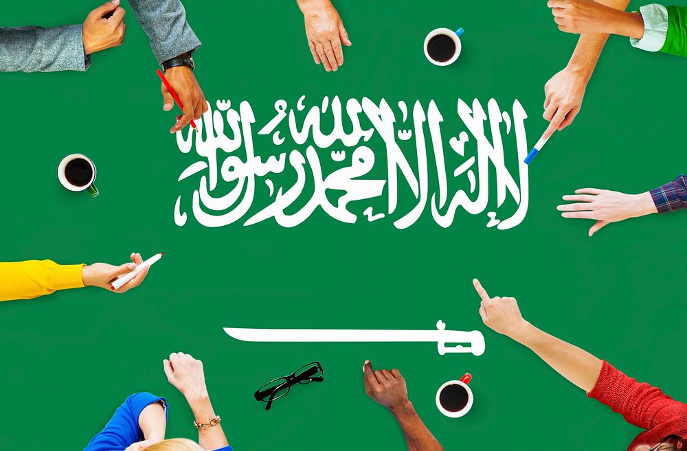 Saudi Arabia National Flag Business Team Meeting Concept
