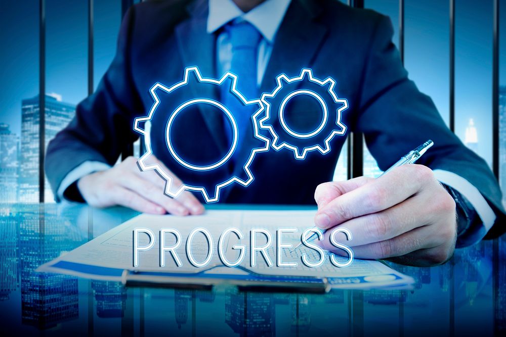 Business Achievement Progress Develpoment Cogwheel Concept