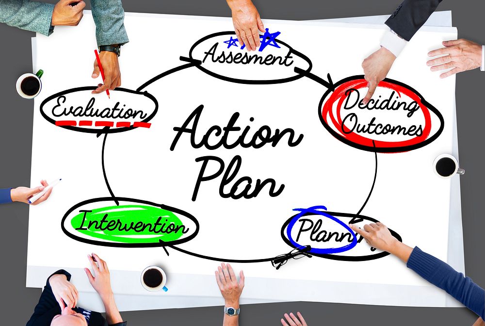 Action Plan Workflow Process Diagram Concept
