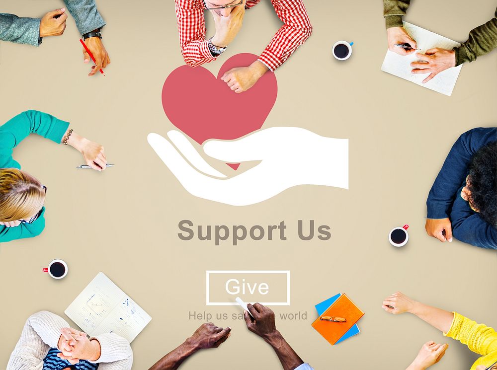 Support us Welfare Volunteer Donations Concept