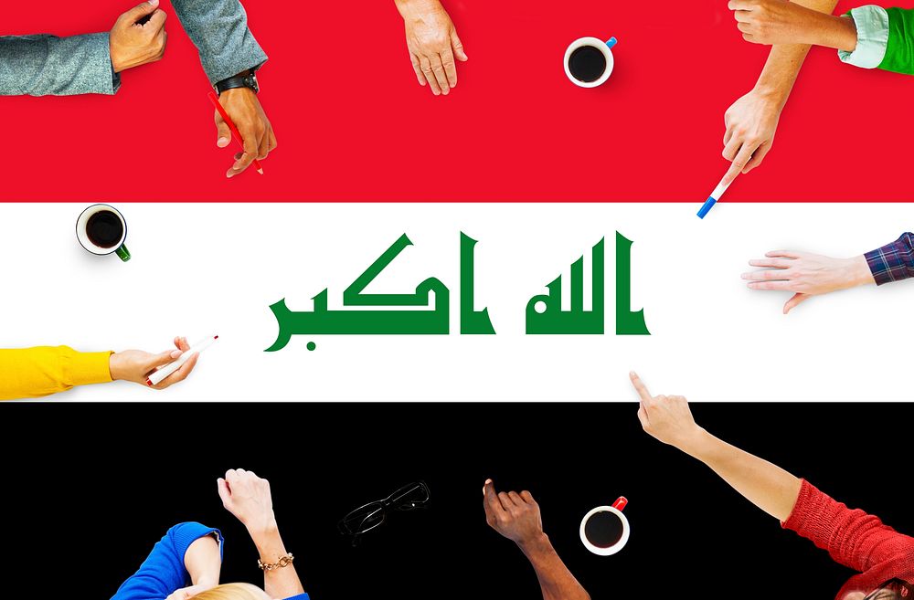 Iraq National Flag Government Freedom LIberty Concept