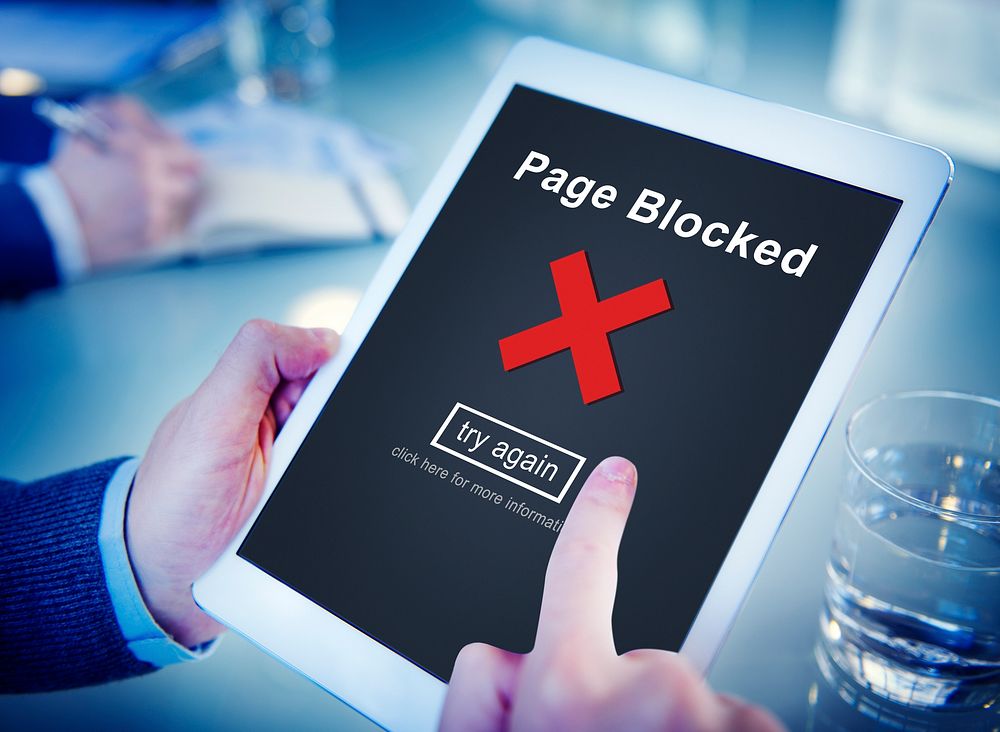 Page Blocked Error Data Internet Online Technology Concept