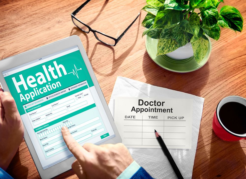 Digital Health Insurance Application Form Concept