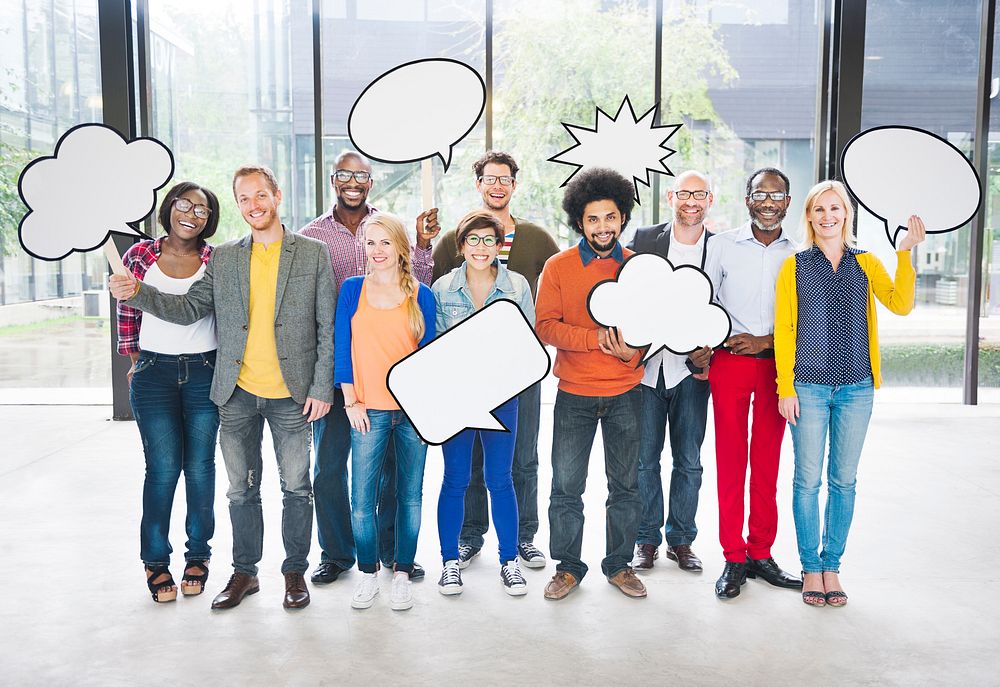 Diversity Ethnicity Speech Bubbles Communication People Concept