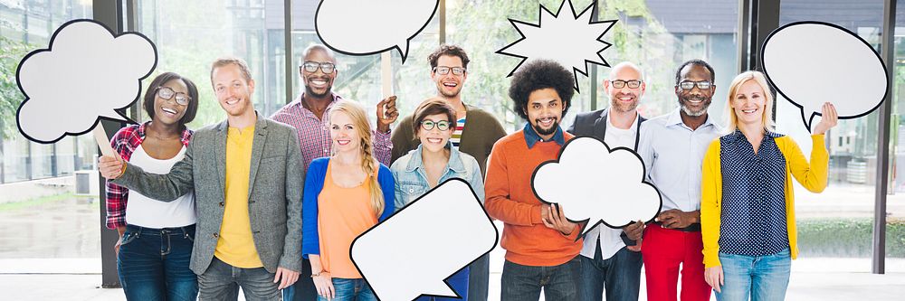 Diversity Ethnicity Speech Bubbles Communication People Concept