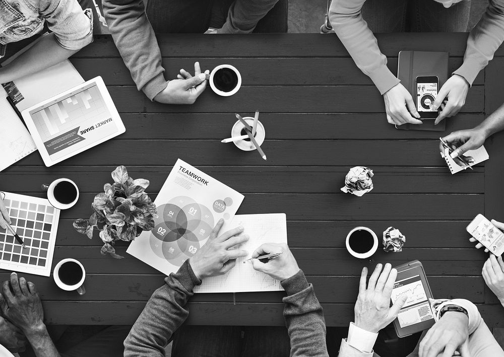 Group of diverse designers having a meeting