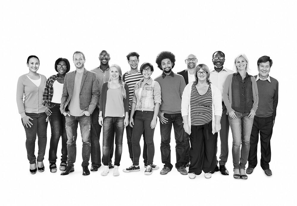 Group Of Multi-Ethnic People Isolated On White