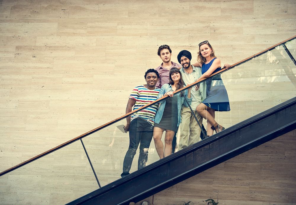 Diverse Stairs Teenager Community Connection Concept