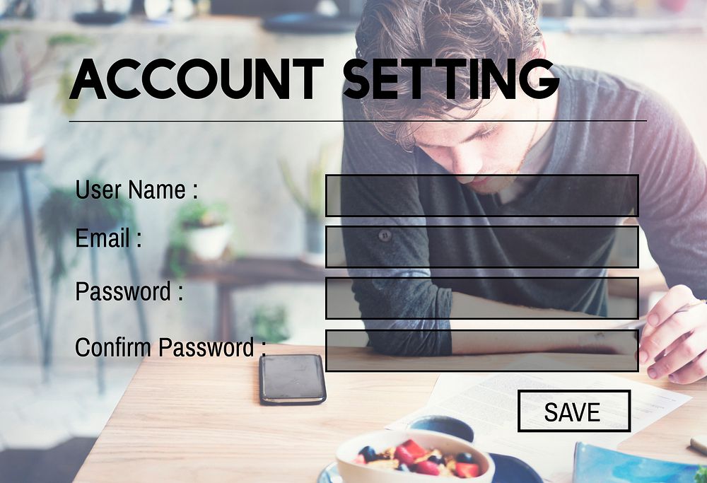 Account Internet Password Register Submit Web Concept