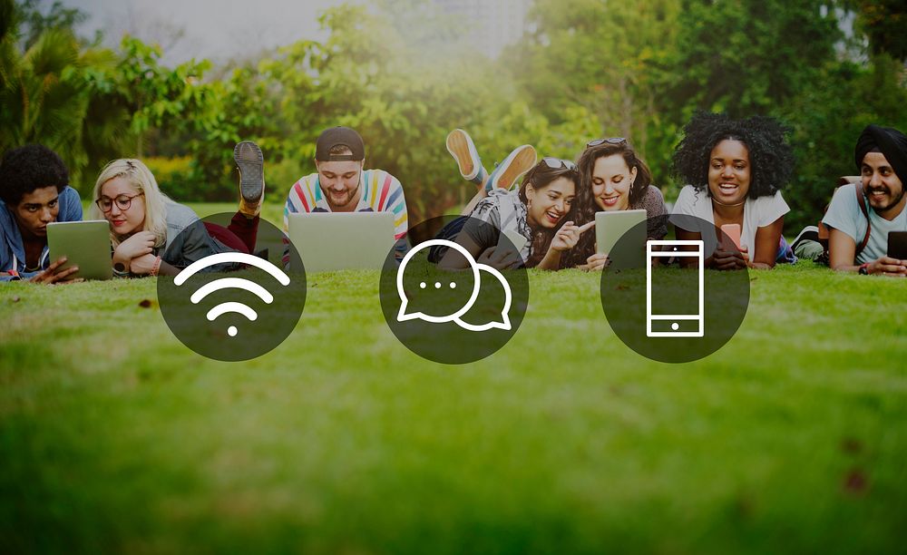 Wireless Technology Online Messaging Communication Concept