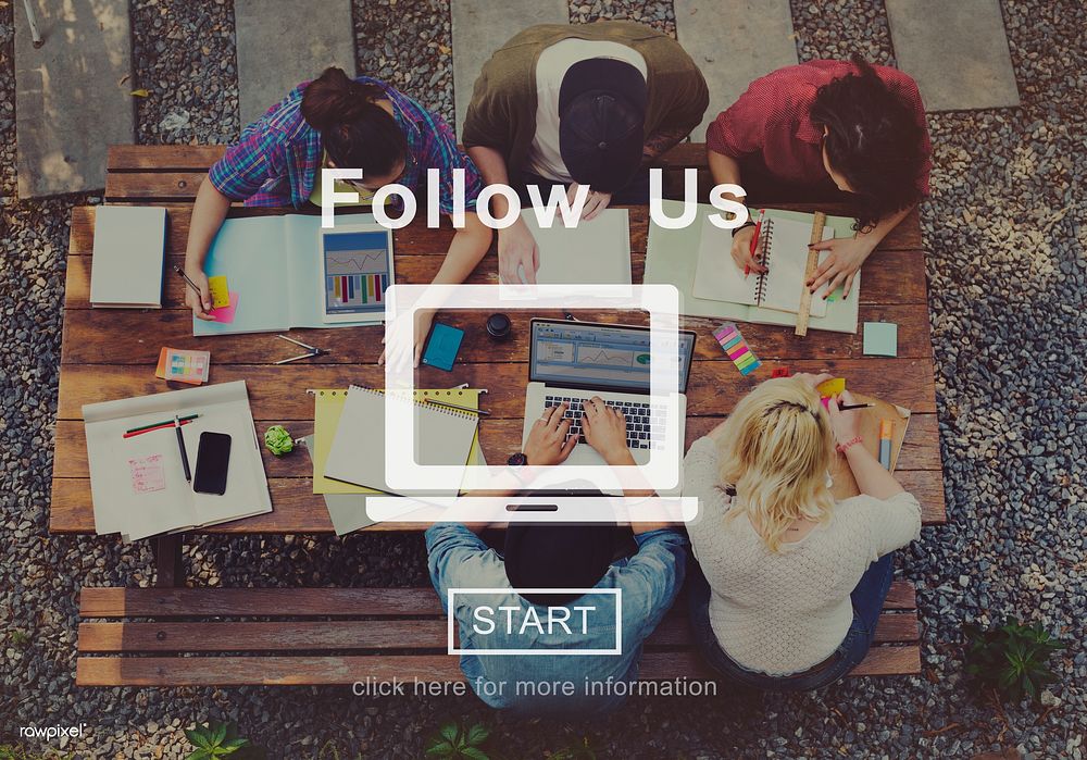 Follow Us Online Website Social Media Technology Concept