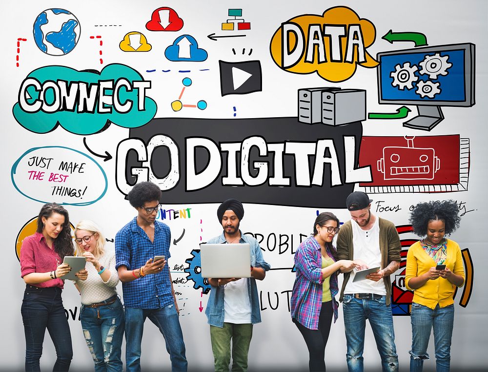 Go Digital Technology Information Network E-business Concept