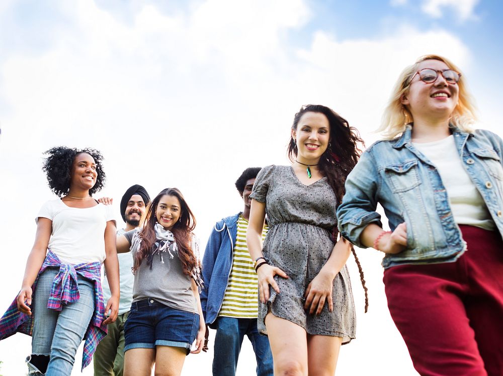 Group of diverse friends standing together