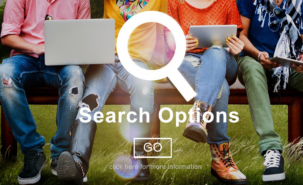 Search Options Internet Selection Homepage Concept