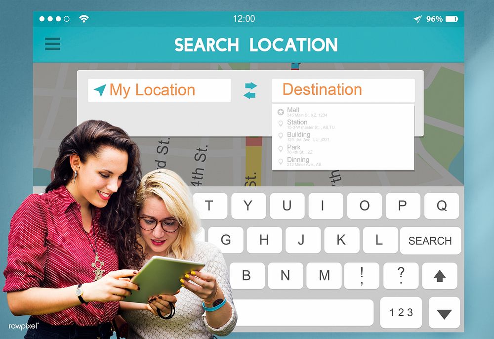 Search Location Connection Application Technology Concept