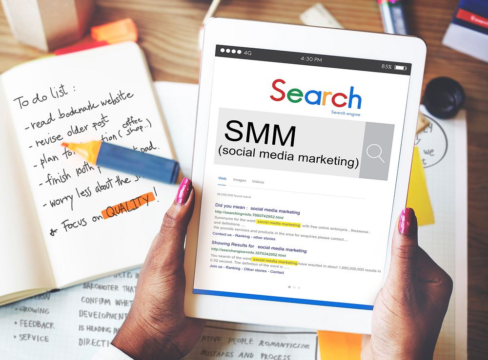 SMM Social Media Marketing Advertising Online Business Concept