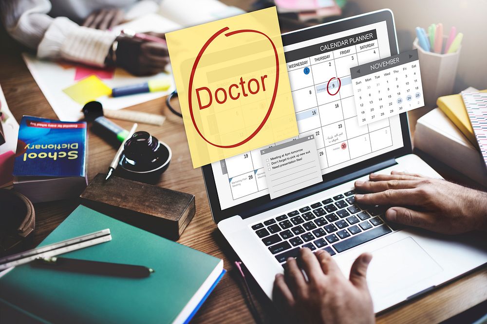 Doctor Medical Healthcare and Medicine Maintenance Schedule Concept