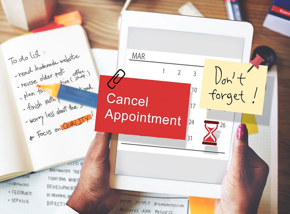 Cancel Appointment Note Calendar Planner Concept