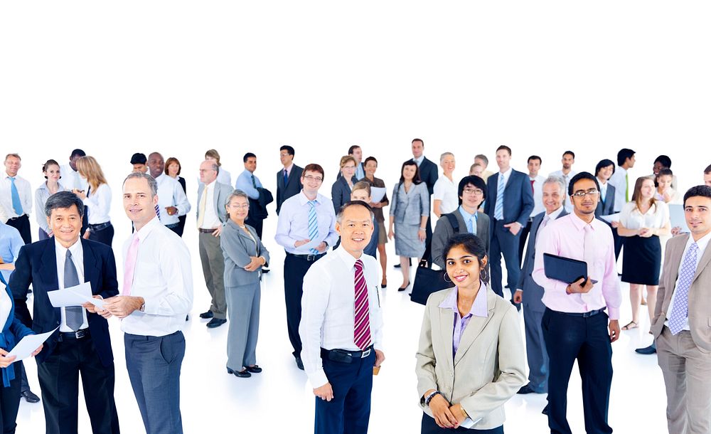 Large group of business professionals