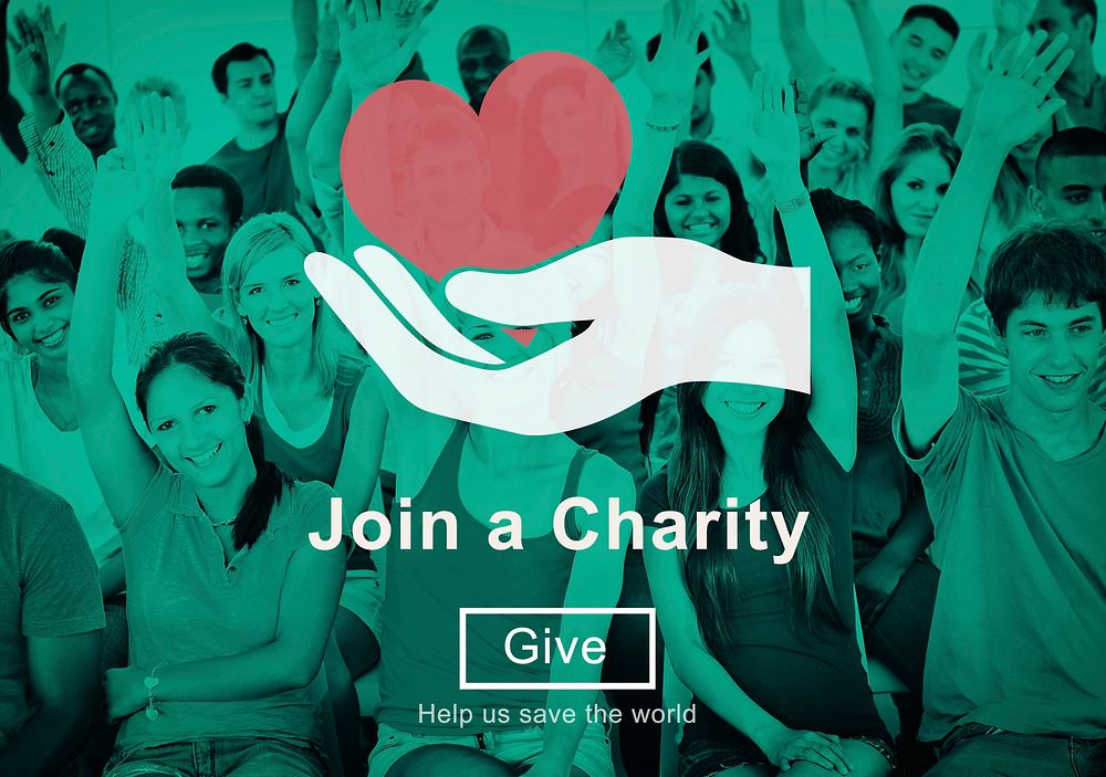 Join Charity Heart Hand Symbol Concept