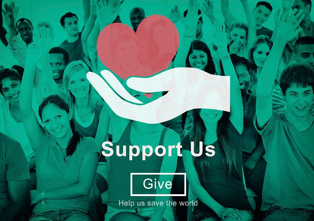 Support us Welfare Volunteer Donations Concept