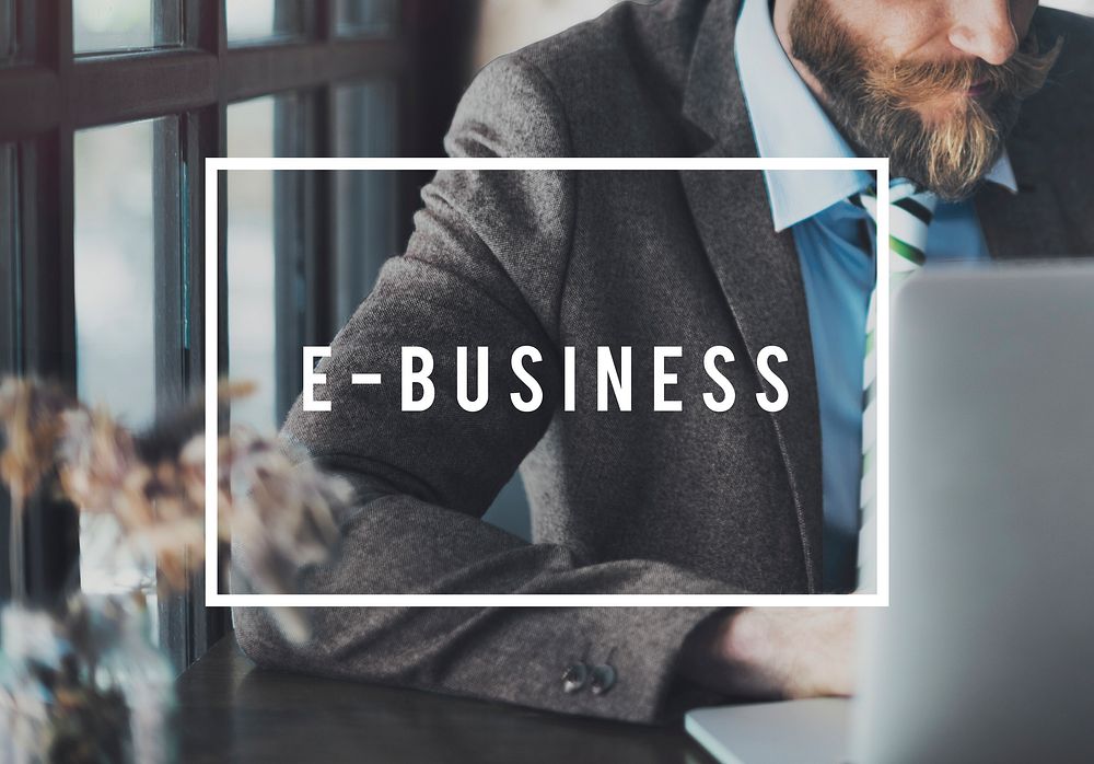 E-business Connecting Data Digital Marketing Concept