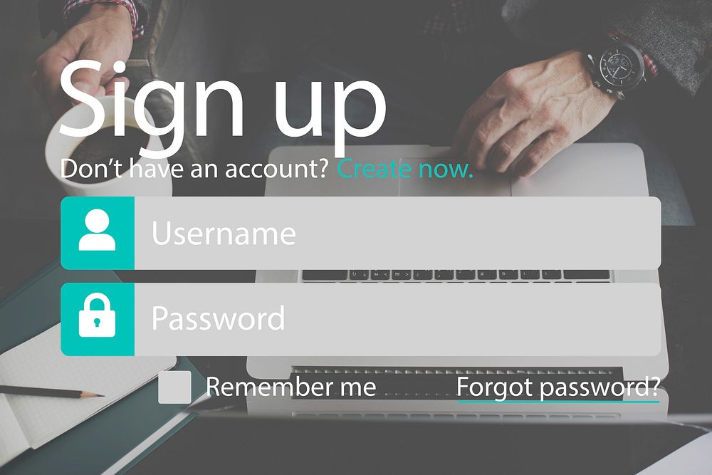Sign-Up Log-in Password Membership Network Concept