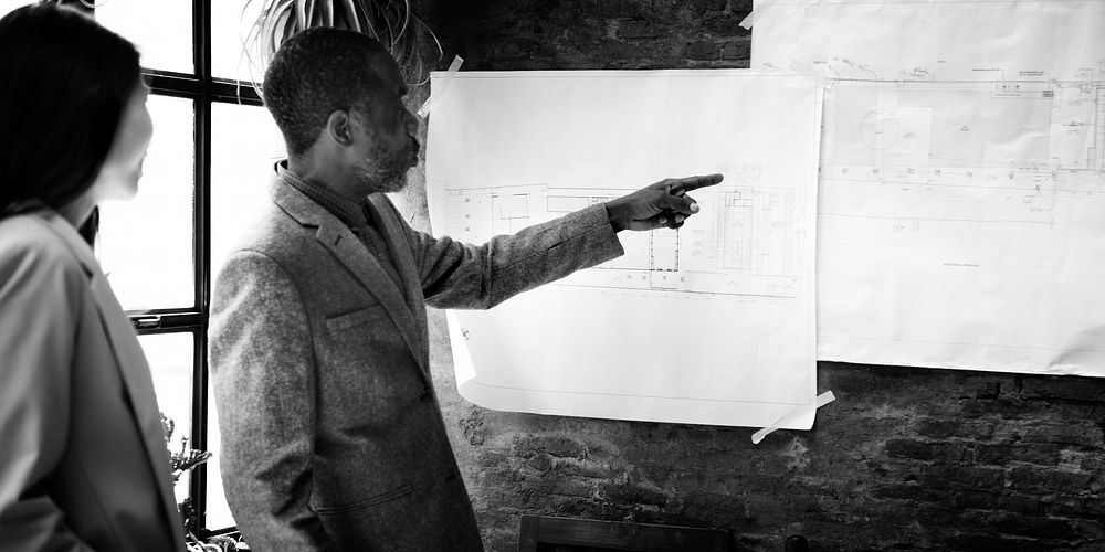 Architect Engineer Draft Blueprint Plan Design Concept