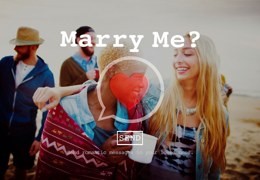 Marry Me Proposal Marriage Online Messaging Concept