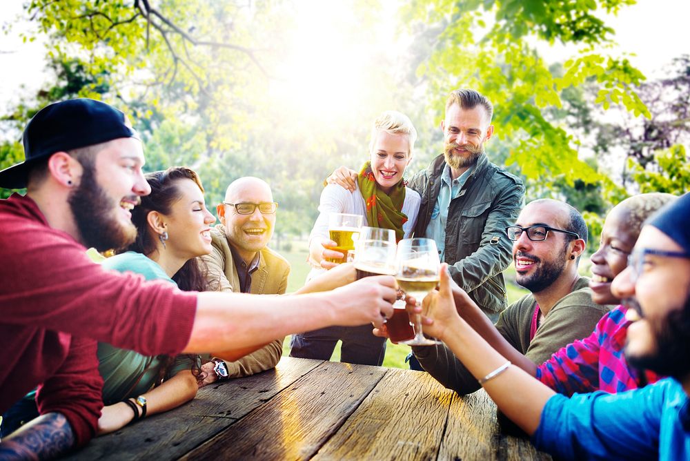 Diverse People Friends Hanging Out Drinking Concept