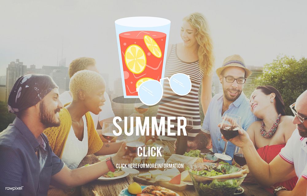 Summer Glass Lemonade Drink Graphic Concept