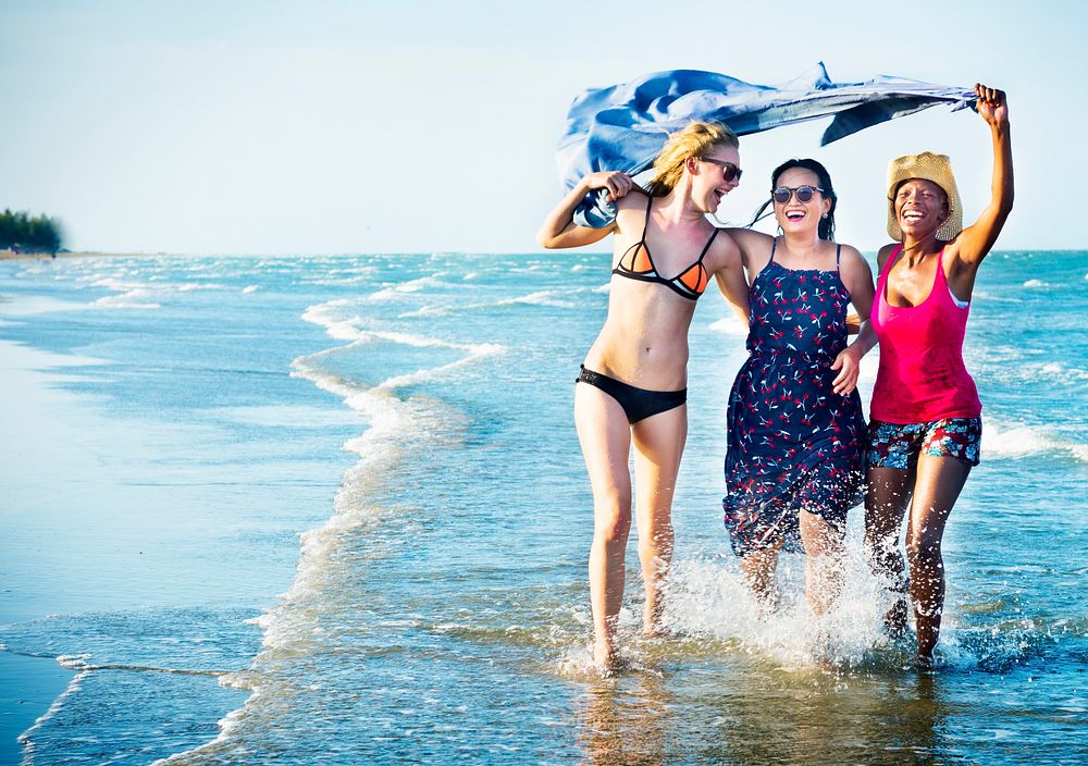 Femininity Girls Summer Beach Vacations Concept