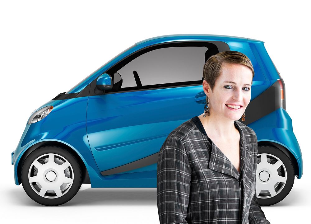 Eco Car Vehicle Transportation 3D Illustration Concept