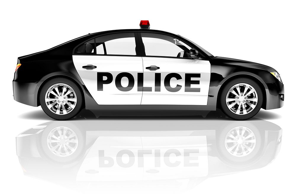 three - dimensional blackstyled police car
