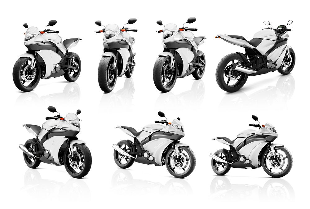 Motorcycle Motorbike Bike Riding Rider Contemporary Shiny Concept