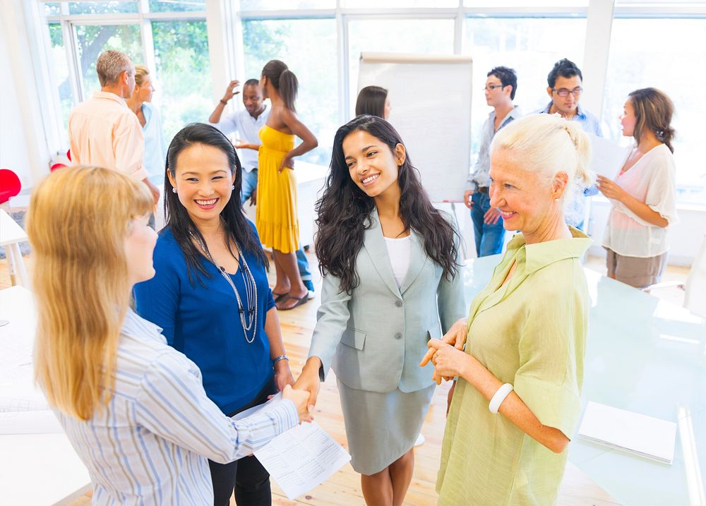 Group of diverse people are having a meeting