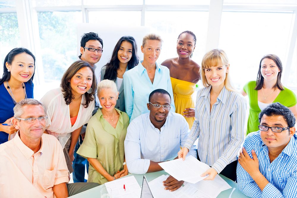Group of Diverse Business Colleagues Enjoying Success