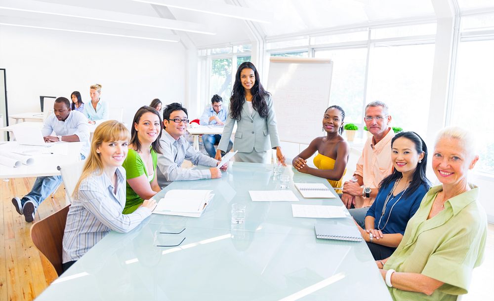 Group of diverse people are having a meeting