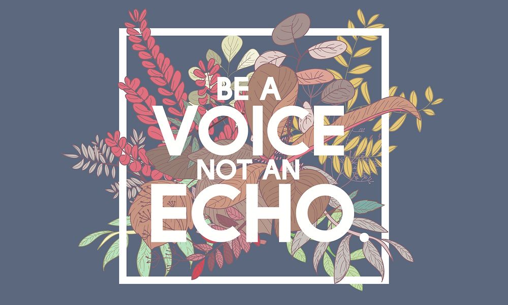 Be a voice note an echo with floral background illustration