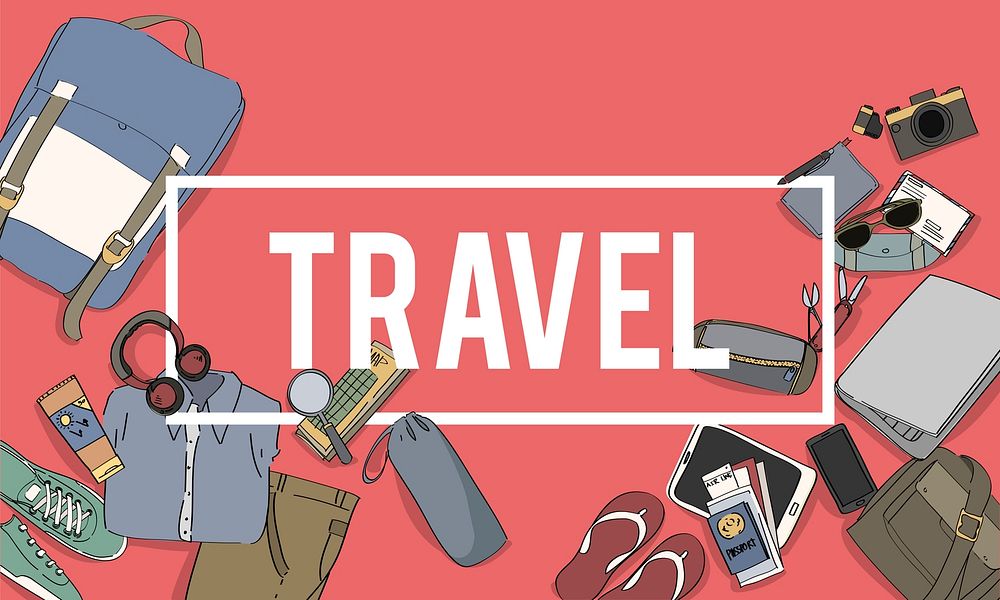 Illustration of travel packing