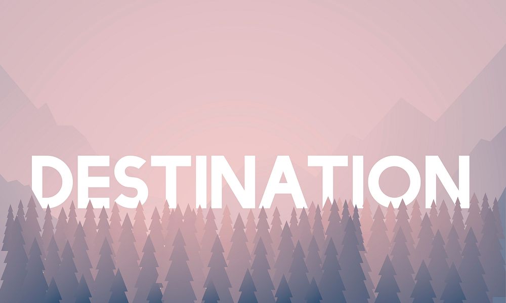 Destination word on woods background illustration