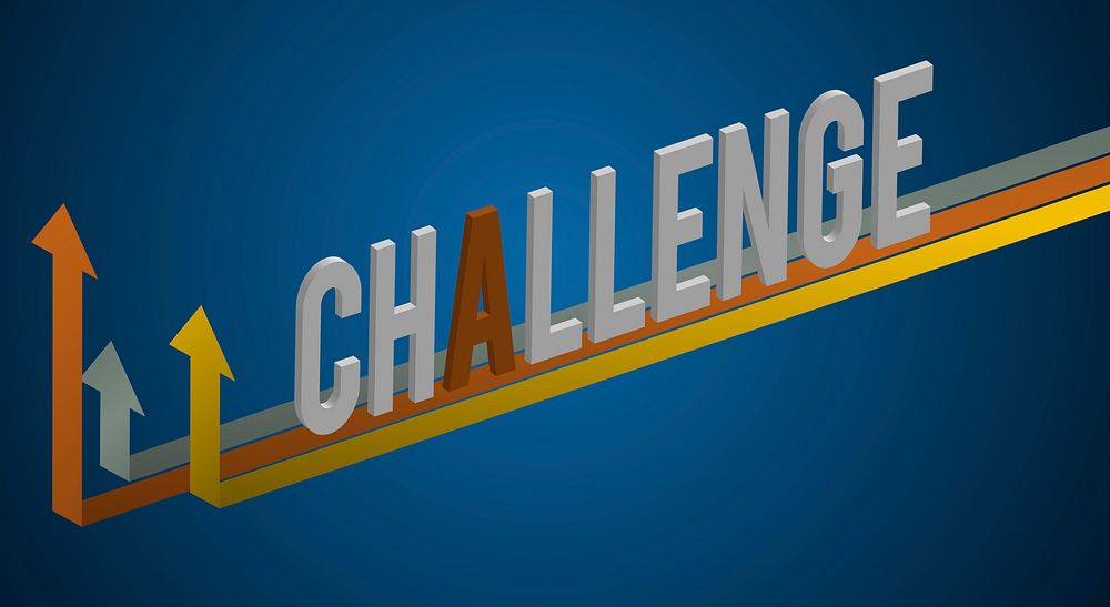 Challenge Word Graphic Improvement Concept