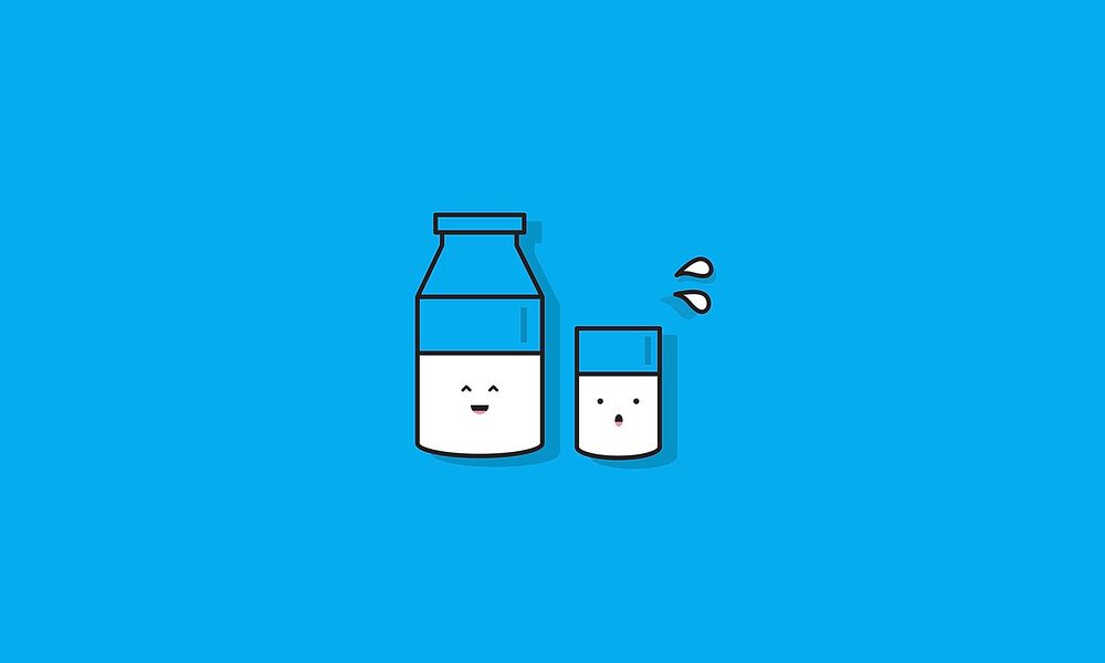 Milk Bottle Glass Vector Icon Concept