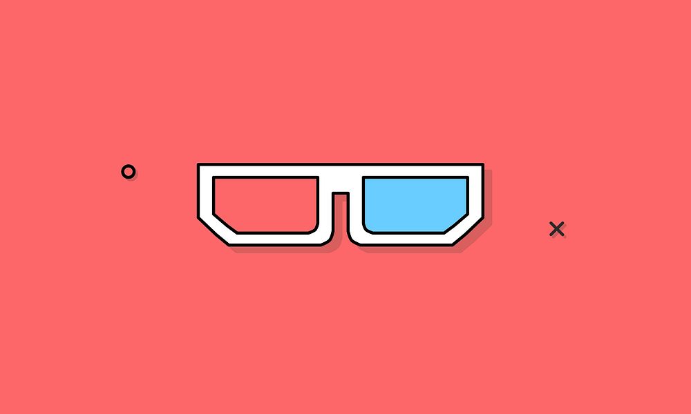 Illustration of 3D glasses icon